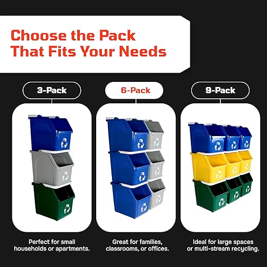 6 Gallon Stackable Recycling Bins - Image 6