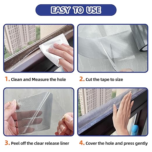 KING MOUNTAIN Grey Window Screen Repair Tape, 3inX40FT Heavy Duty Screen Repair - Image 5