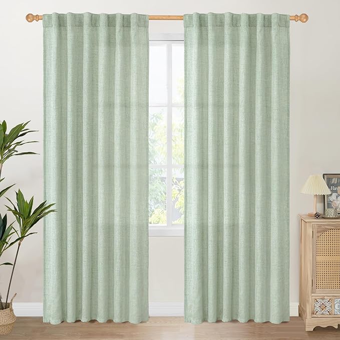 YoungsTex Sage Green Curtains 80 Inch Length by YoungsTex