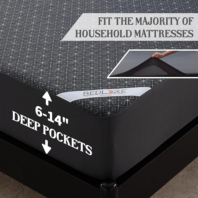 BEDLORE Full Size Mattress Protector, Waterproof Noiseless Mattress Cover - Image 5