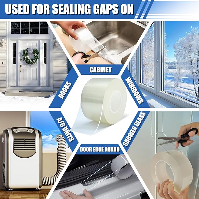 Window Weather Sealing Tape 2 in x 66 FT Weather Stripping Weatherproof Draft - Image 6