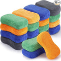 12 Pack Microfiber Car Wash Sponge 9" x 4.3" Large Sponges Two-Sided by Yiyiring