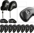 FINGER TEN Premium Synthetic Leather Stylish Iron & Wedge Golf Head Covers by FINGERTENSport