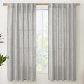 YoungsTex Dark Grey Linen Curtains 63 Inch Length by YoungsTex