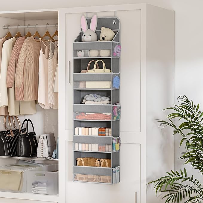 LAMU 5 Tier Over the Door Organizer Hanging, 5 Large Pockets and 10 Side - Image 7
