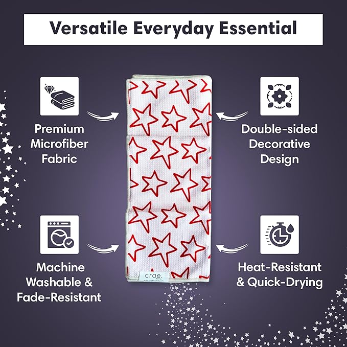 2 Double Sided Microfiber Hand Towels, 17x27 Inches Waffle Design Kitchen - Image 3