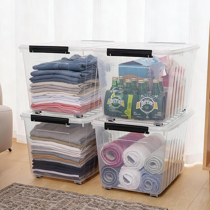 Citylife 82 QT Clear Plastic Storage Bins - Image 5