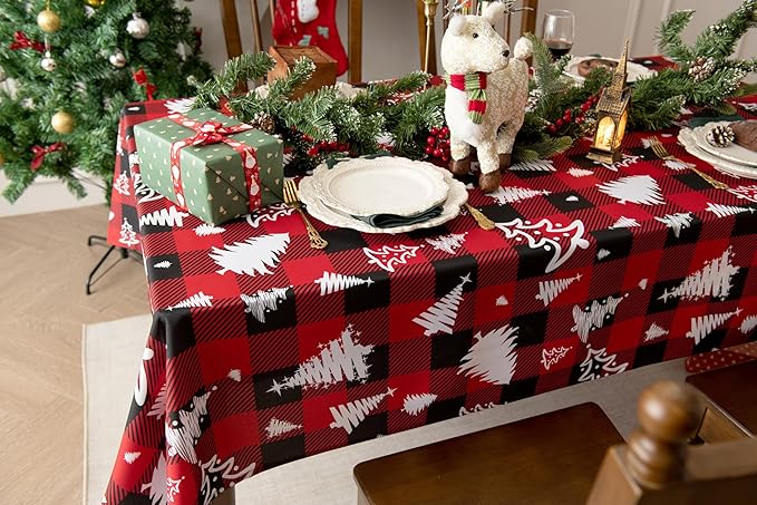Gingham Xmas Tablecloth Fabric - Image 8