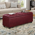 38 Inches long Wine red Ottoman Bench by Unknown