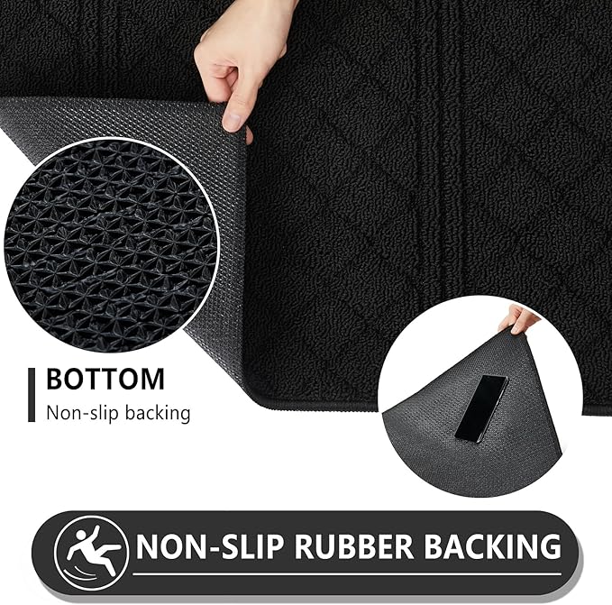 REFETONE Indoor Doormat, Front Back Door Mat 32"x40" Absorbent Rubber Backing - Image 4