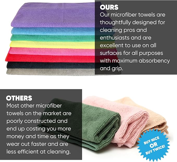 12" x 12" MW Pro Multi-Surface Microfiber Cleaning Cloths | Gray - Image 5