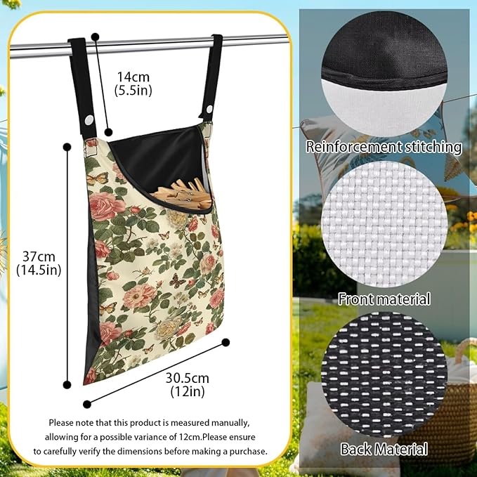 Floral Clothes Pin Hanging Bag - Image 7
