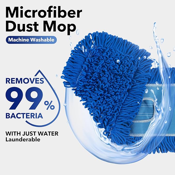 Matthew 24'' Microfiber Loop Dust Mop Washable Commercial&Residential Heavy - Image 3
