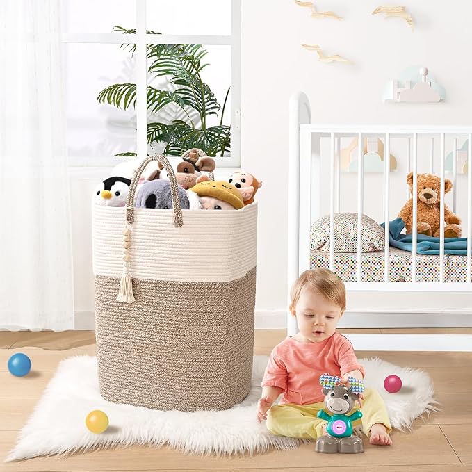 Woven Laundry Basket for Clothes, 80L Large Rectangle Laundry Hampers - Image 5