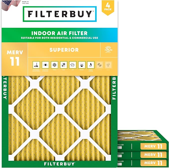 Filterbuy 17x21x1 Air Filter MERV 11 Allergen Defense Replacement, by Filterbuy