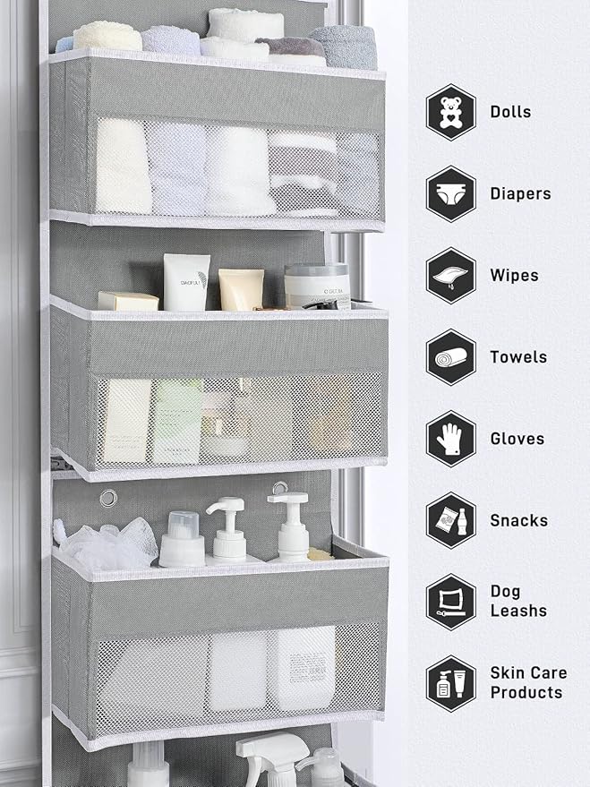 Yecaye 6-Tier Over the Door Storage Organizer, Flexible 1 Split into 2 - Image 5