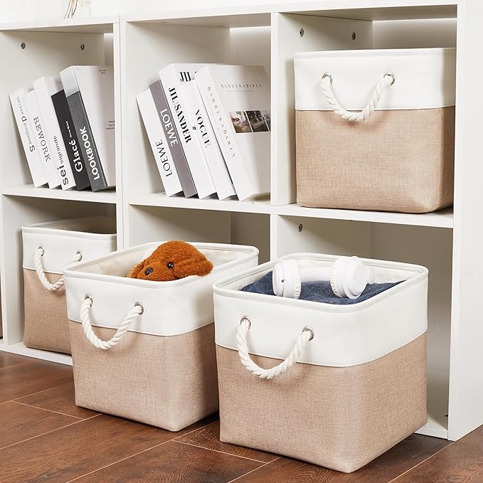 11 x 11 Inch Storage Cubes, 6 Pack Large Collapsible Fabric Storage Bin - Image 6