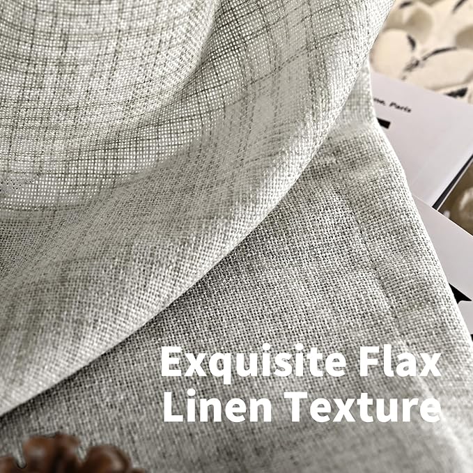 YoungsTex Dark Grey Linen Curtains 80 Inch Length - Image 9