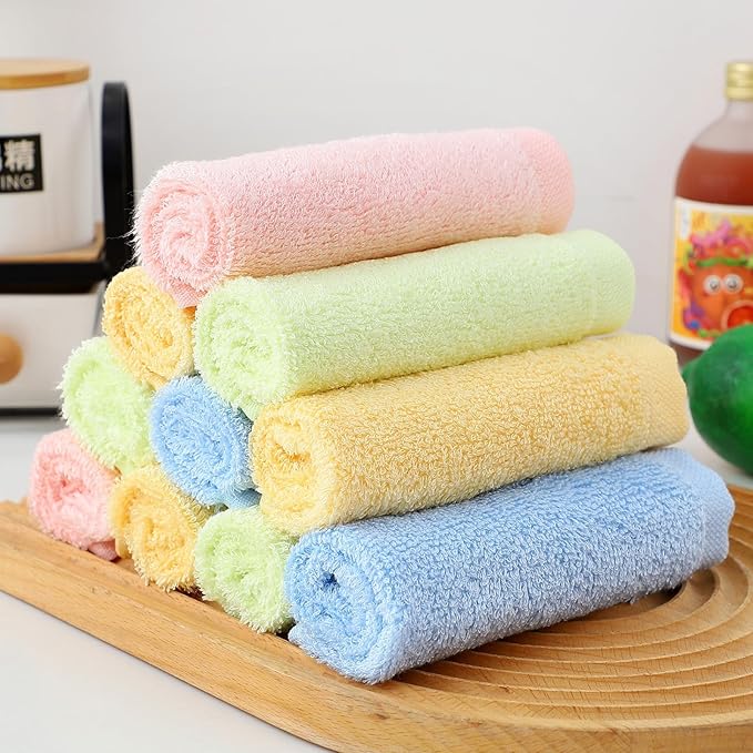 Bamboo Microfiber Cleaning Cloth-8Pcs Kitchen Wash Cloths, Wood Fiber Window - Image 7