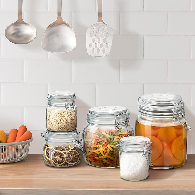 Glass Food Storage Jars with Airtight Lids 34 oz Square 4 Pack Kitchen Storage - Image 7