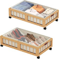 efluky 2-Pack Bamboo Under Bed Storage Containers by efluky