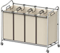 Simple Houseware 4-Bag Heavy Duty Rolling Laundry Sorter Cart by SimpleHouseware