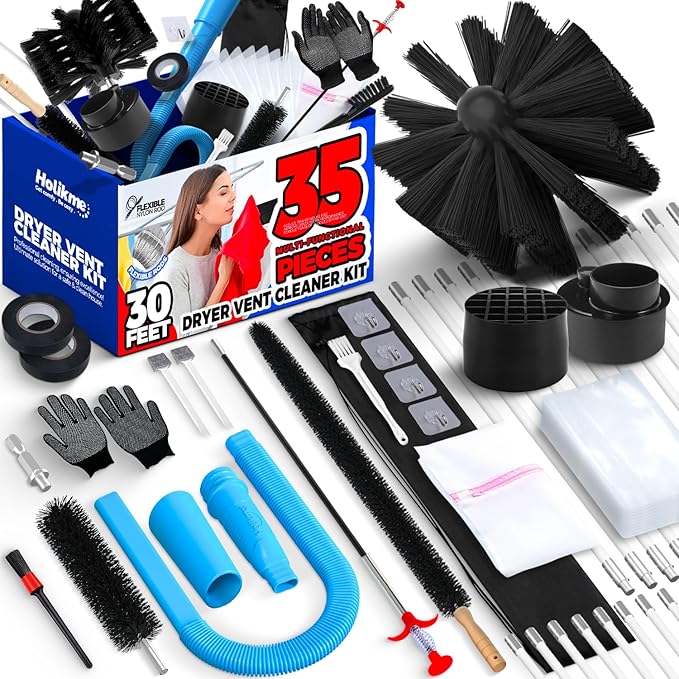 Holikme Dryer Vent Cleaner Kit, Include 30Feet Dryer Vent Cleaning Brush by Holikme