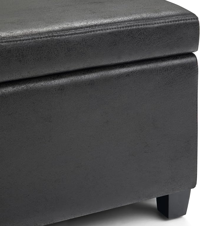 SIMPLIHOME Avalon 48 inch Wide Contemporary Rectangle Storage Ottoman Bench in - Image 7