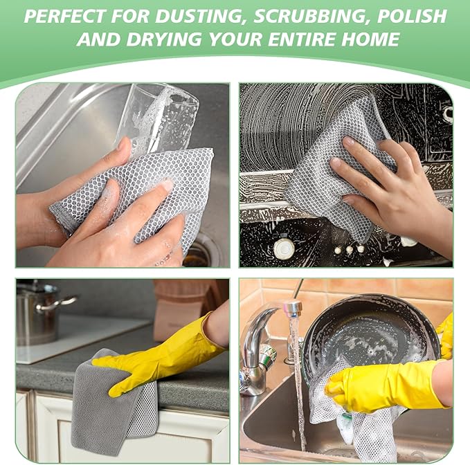 SINLAND Microfiber Dish Cloth Dish Rags - Image 7