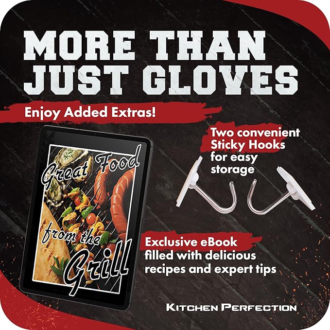 KITCHEN PERFECTION Silicone Smoker Oven Gloves-Extreme HeatResistant BBQ - Image 2