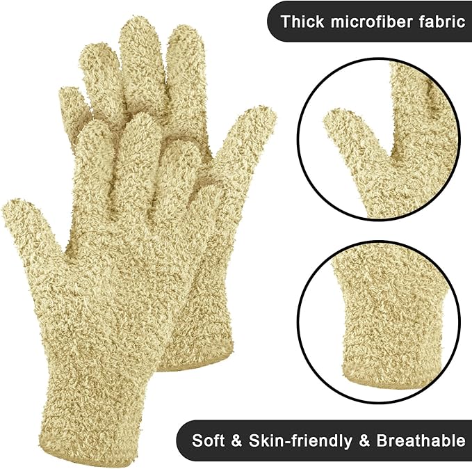 Patelai 3 Pairs Microfiber Plant Dusting Gloves Leaf Cleaning Gloves - Image 5