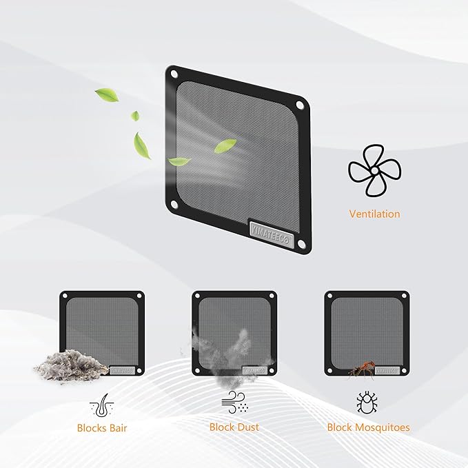 140mm PC Dust Filter for Computer Cooler Fan/PSU/Routers PVC 50 Mesh, Magnetic - Image 3