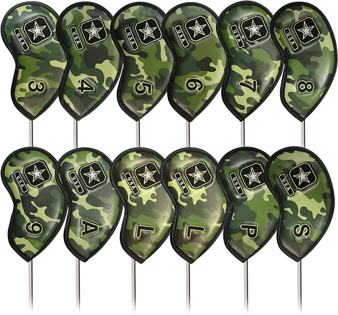 FINGER TEN Premium Synthetic Leather Stylish Iron & Wedge Golf Head Covers by FINGERTENSport