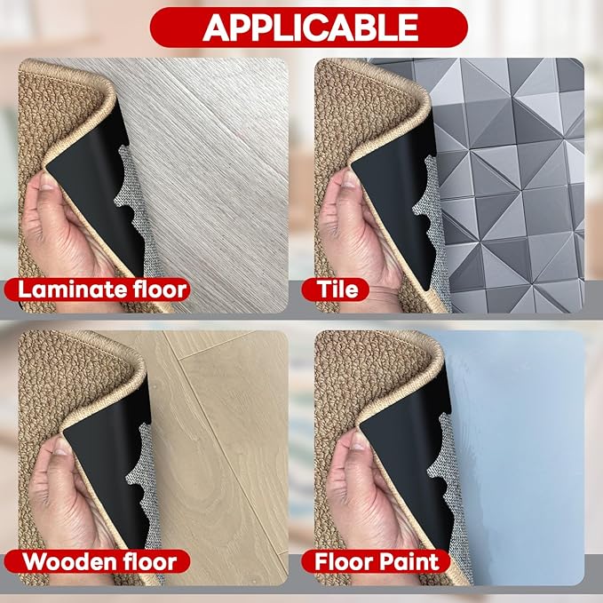 Rug Non Slip Grippers, Reusable Rug Tape Pads - Image 7