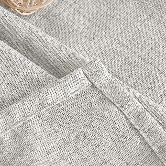 YoungsTex Light Grey Linen Semi Sheer Curtains - Image 9