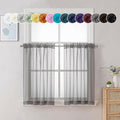 Chyhomenyc Charcoal Grey Sheer Curtains 30 inch Length 2 Panels, Light by Chyhomenyc