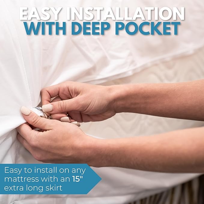Full/Double 54x75” Premium Waterproof Zippered Mattress Encasement, 100% Cotton - Image 6