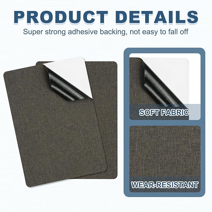 PATIKIL 8x11 Inch Linen Repair Patches, Dark Gray - Image 3
