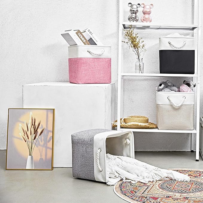 Cube Storage Bins, Collapsible Fabric Storage Cubes Bins, 11 Inch Cube Storage - Image 5