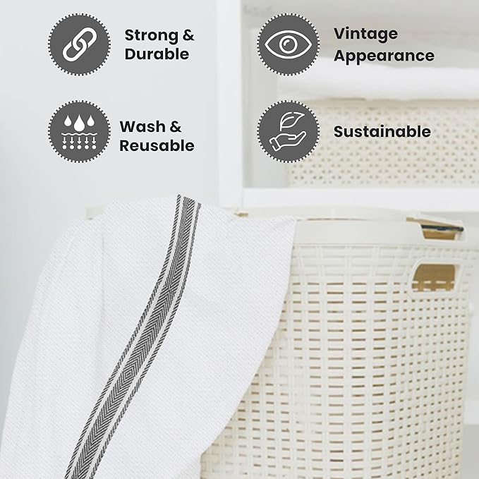 WHITEWRAP Kitchen Dish Towels for Kitchen, Highly Absorbent for Drying and - Image 3