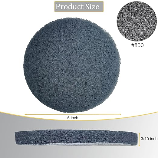 10 Pack 5 Inch 800 Grits Multipurpose Scrubber Scouring Pads Hoop and Loop - Image 2