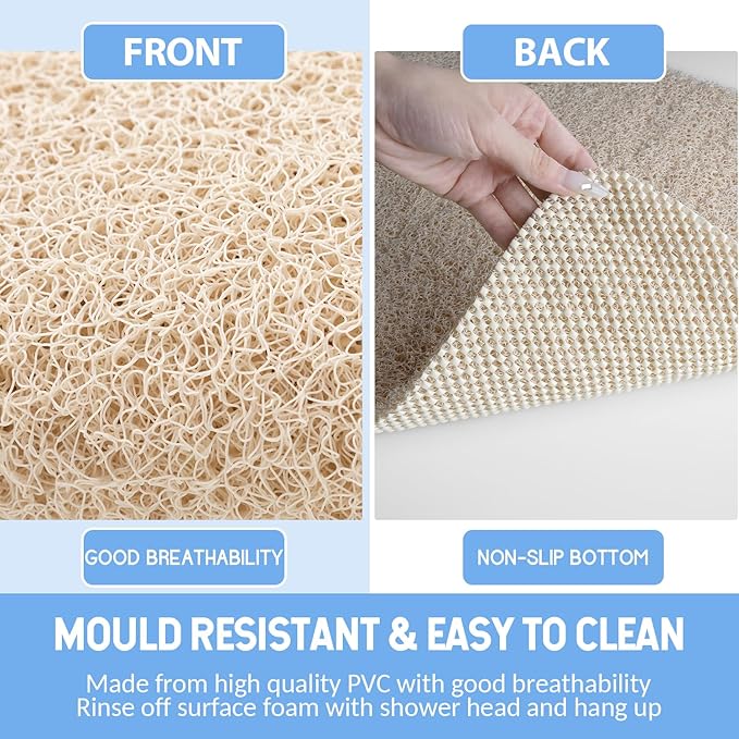 Non-Slip Bathtub Mat, 2 Pack Anti Slip Shower Mat, Fast Drying Bathtub Mats - Image 4