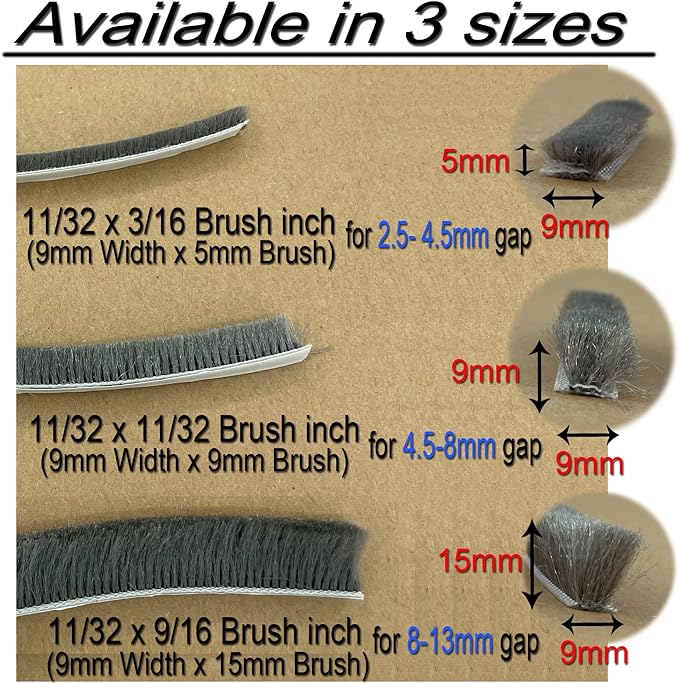Window Weather Stripping Brush for Sliding Door Frame, Pile Self Adhesive - Image 6