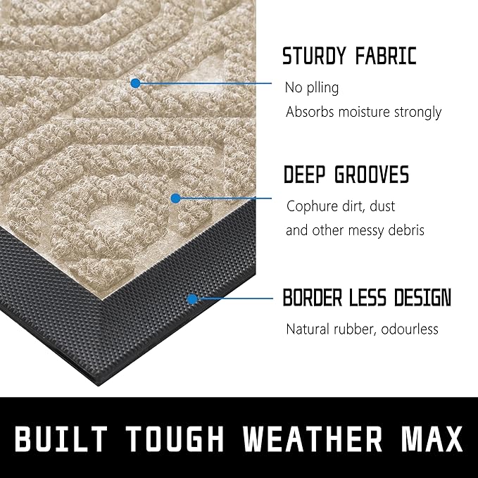 Yimobra Door Mat, Outdoor Indoor Entrance Welcome Mat, Heavy Entry Front Door - Image 4