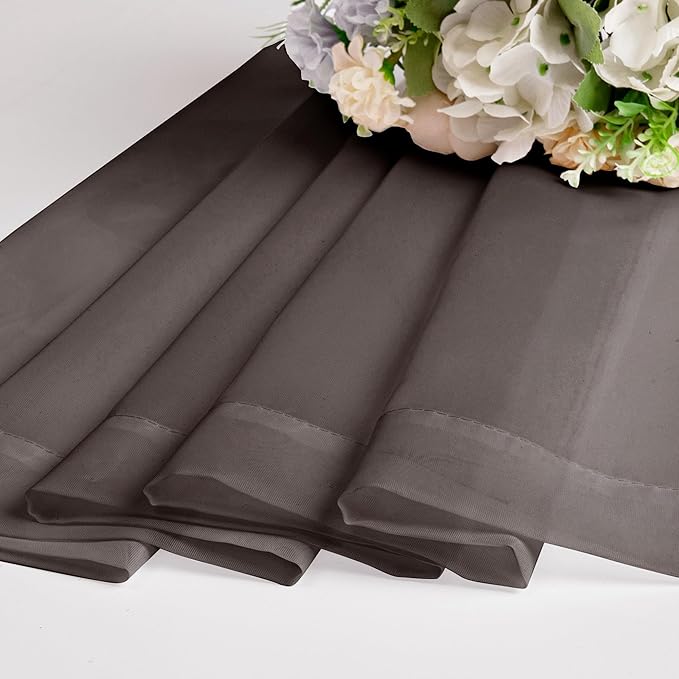 Chyhomenyc Sheer Chocolate Brown Curtains 90 inches Long 2 Panels, Light - Image 6