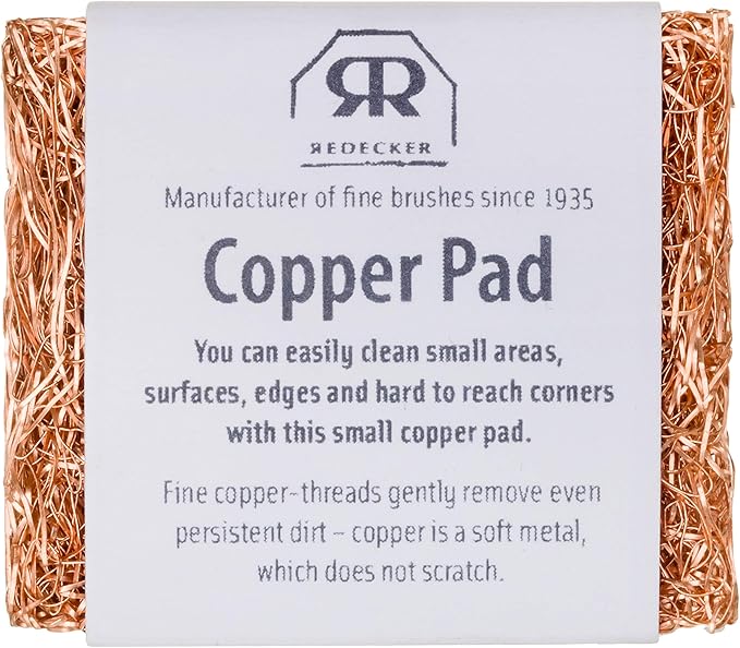Redecker Copper Thread Mini Scrubber, 2 x 1-5/8 inches, Non-Abrasive Scouring - Image 3