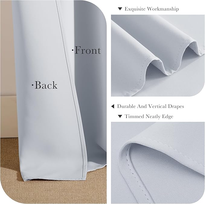 PONY DANCE Black Out Curtains for Bedroom 54 inch Length 2 Panels Set, Thermal - Image 5