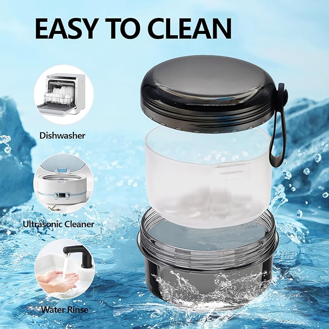 Leak Proof Denture Cups for Soaking Dentures, Partial Denture Bath Case Travel - Image 9
