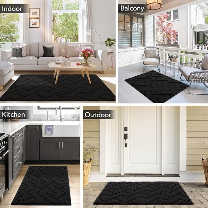 hicorfe Front Door Mat Outside Entrance, Stain and Fade Resistant, Non Slip - Image 2