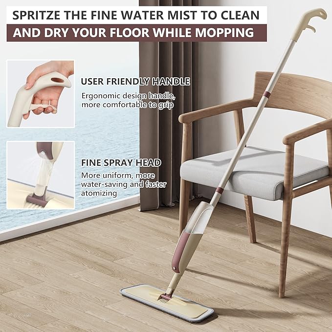 HOMTOYOU Spray Mop for Floor Cleaning: Wet Mop - Image 4